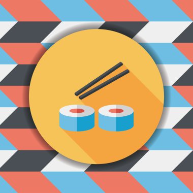 suşi uzun gölge, eps10 düz simgesiyle