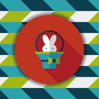 Paskalya tavşanı düz simgesi ile uzun gölge, eps10