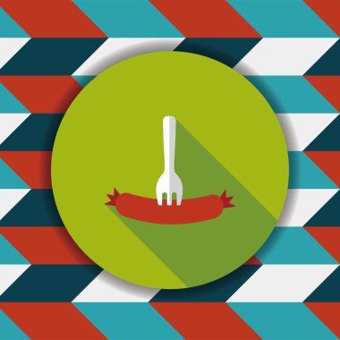 sosis uzun gölge, eps10 düz simgesiyle