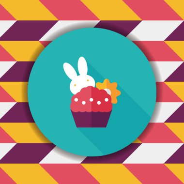 Paskalya tavşanı düz simgesi ile uzun gölge, eps10