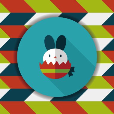 Paskalya tavşanı düz simgesi ile uzun gölge, eps10