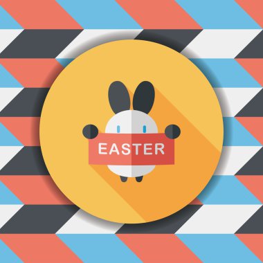 Paskalya tavşanı düz simgesi ile uzun gölge, eps10