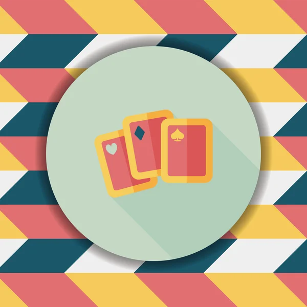 Speelkaarten flat pictogram met lange schaduw, eps10 — Stockvector