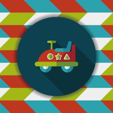 oyuncak araba uzun gölge düz simgesiyle