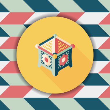 Bebek beşik yatak düz simgesiyle uzun gölge, eps10