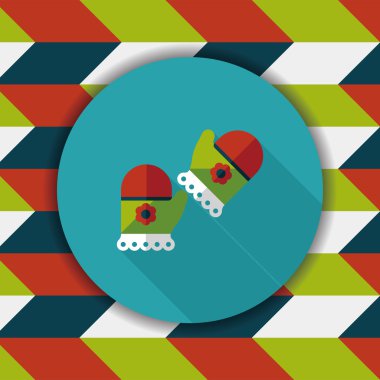 Bebek eldiven düz simgesi ile uzun gölge, eps10