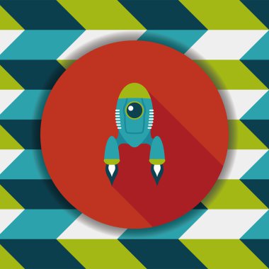 Uzay gemisi ile uzun gölge, eps10 düz simgesi