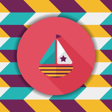 yelkenli ile uzun gölge, eps10 düz simgesi