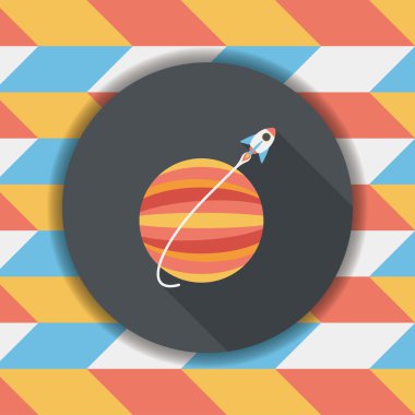 Uzun Gölge, eps10 ile alan gezegen düz simgesi