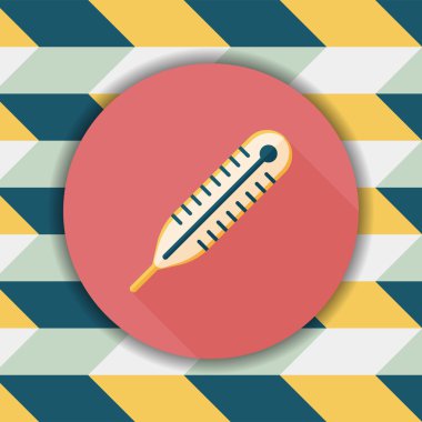 termometre ile uzun gölge düz simgesi