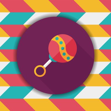 Bebek çıngırağı uzun gölge, eps 10 düz simgesiyle