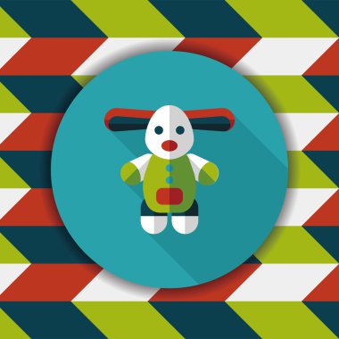 oyuncak köpek düz simgesi ile uzun gölge, eps10