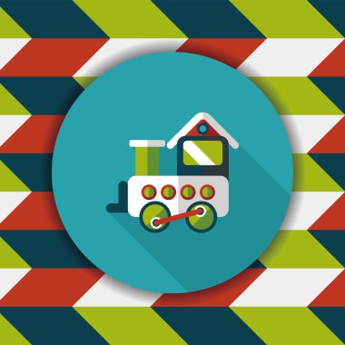 Tren oyuncak uzun gölge, eps 10 düz simgesiyle