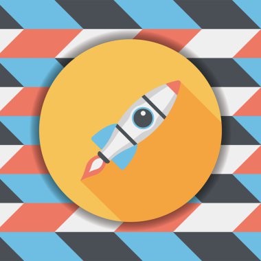 Uzun Gölge, eps10 ile alan roket düz simgesi