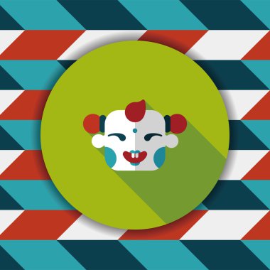 Çin yeni yılı uzun gölge, eps10, Maitreya bez bebek ile düz simgesi