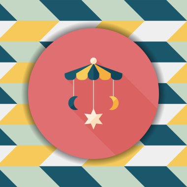 oyuncak uzun gölge, eps 10 düz simgesiyle asılı Bebek karyolası/beşik