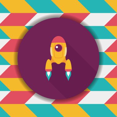 Uzay gemisi ile uzun gölge, eps10 düz simgesi