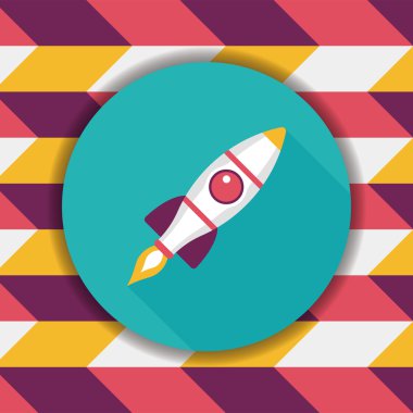 Uzun Gölge, eps10 ile alan roket düz simgesi