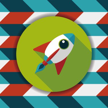 Uzay gemisi ile uzun gölge, eps10 düz simgesi