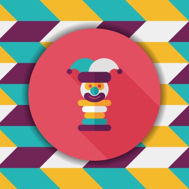 Piramit oyuncak düz simgesi ile uzun gölge, eps10