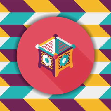 Bebek beşik yatak düz simgesiyle uzun gölge, eps10