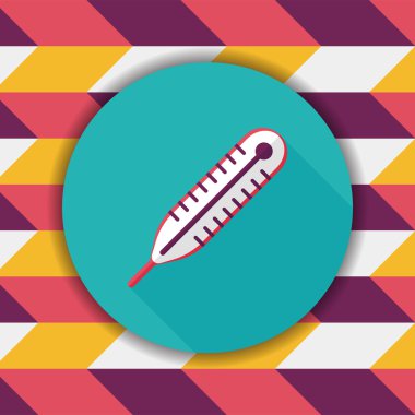 termometre ile uzun gölge düz simgesi