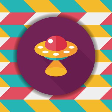 Uzun Gölge, eps10 ile uzay Ufo düz simgesi