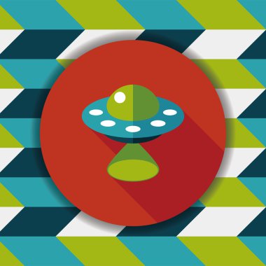 Uzun Gölge, eps10 ile uzay Ufo düz simgesi