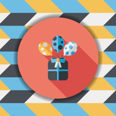 doğum günü düz simgesi uzun gölge, eps10 sunar.