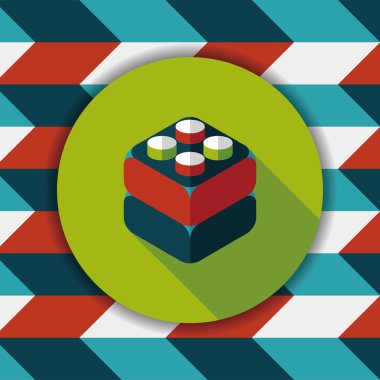 Uzun Gölge, eps10 ile tuğla oyuncak düz simgesi