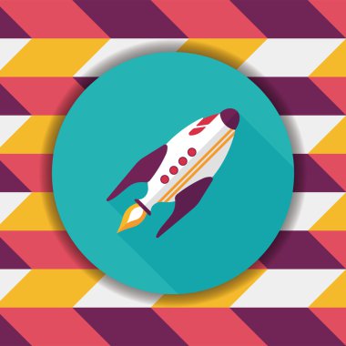 Uzun Gölge, eps10 ile alan roket düz simgesi