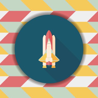 Uzay gemisi ile uzun gölge, eps10 düz simgesi