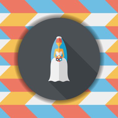 Gelinin düz ikonu, uzun gölgeli, eps10