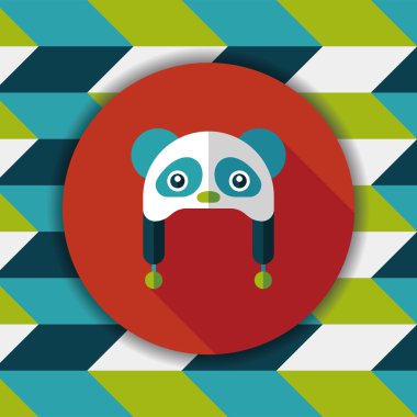 Bebek şapka düz simgesi ile uzun gölge, eps10