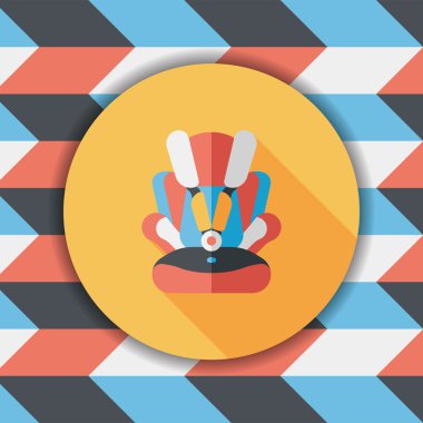 Bebek Oto koltuk düz simgesi ile uzun gölge, eps10