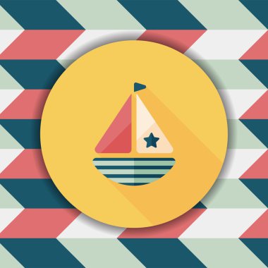 yelkenli ile uzun gölge, eps10 düz simgesi