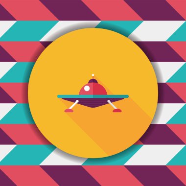 Uzun Gölge, eps10 ile uzay Ufo düz simgesi