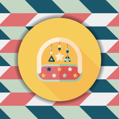 oyuncak uzun gölge, eps 10 düz simgesiyle asılı Bebek karyolası/beşik