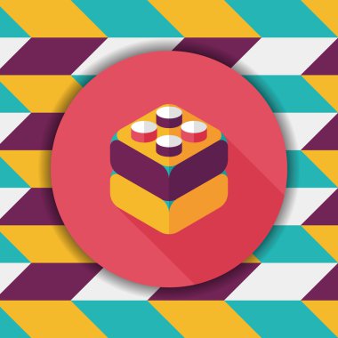 Uzun Gölge, eps10 ile tuğla oyuncak düz simgesi