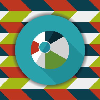 긴 그림자와 비치 볼 플랫 아이콘