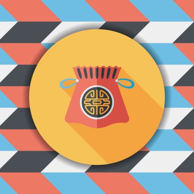 Çin yeni yılı uzun gölge, eps10, Çince şanslı düz simgesi