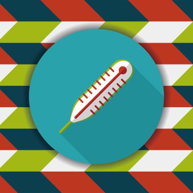 termometre ile uzun gölge düz simgesi