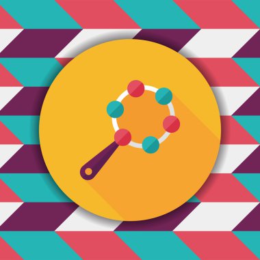 Bebek çıngırağı uzun gölge, eps 10 düz simgesiyle