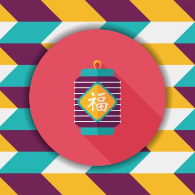 Çin yeni yılı uzun gölge, eps10, Çinli şenlik ile düz simgesi