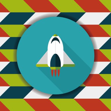 Uzay gemisi ile uzun gölge, eps10 düz simgesi