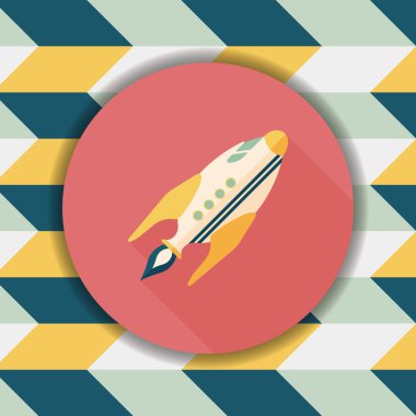 Uzun Gölge, eps10 ile alan roket düz simgesi