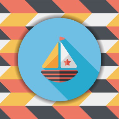 yelkenli ile uzun gölge, eps10 düz simgesi