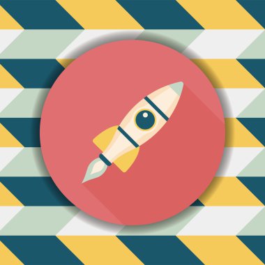 Uzun Gölge, eps10 ile alan roket düz simgesi