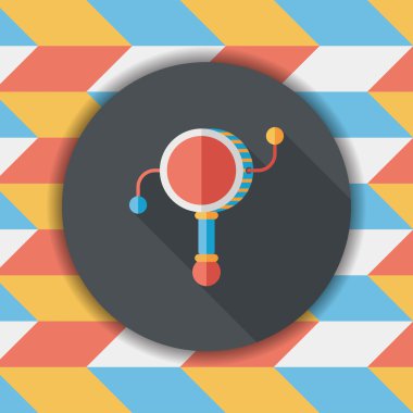 Bebek oyuncak düz simgesi ile uzun gölge, eps10