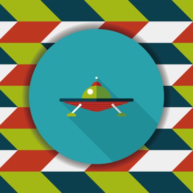 Uzun Gölge, eps10 ile uzay Ufo düz simgesi